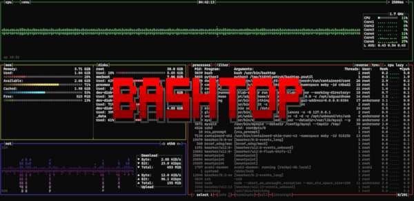 Bashtop - Uma boa alternativa para monitoramento dos recursos no linux